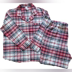 Liz Claiborne Plus Plaid Flannel Long Pajama Set, Size XXL, NWT